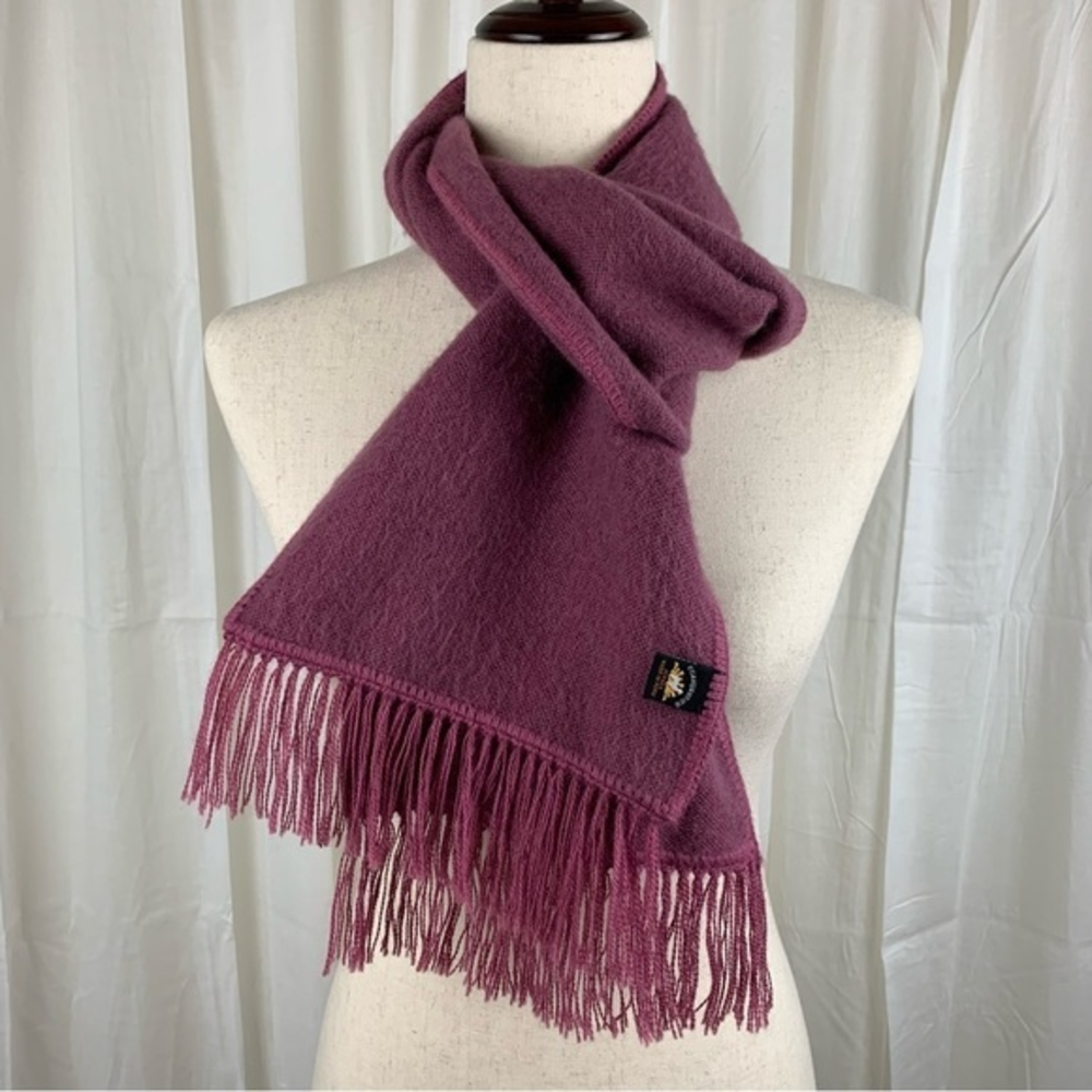 CCAHUANTICO Raspberry Deep Pink Alpaca Rectangular Scarf‎ Made In Peru